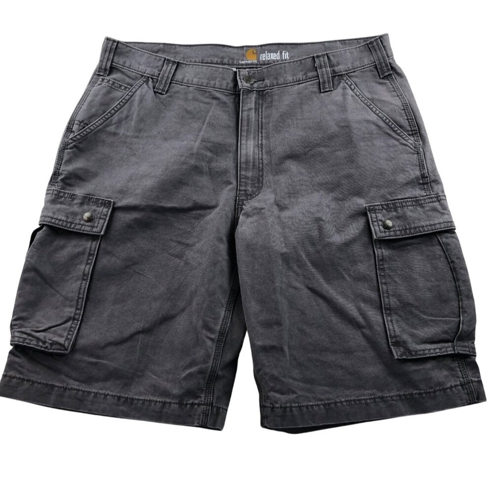 Carhartt Men's Cargo Work Shorts Size 38 Gray Cotton Relaxed Fit 100272